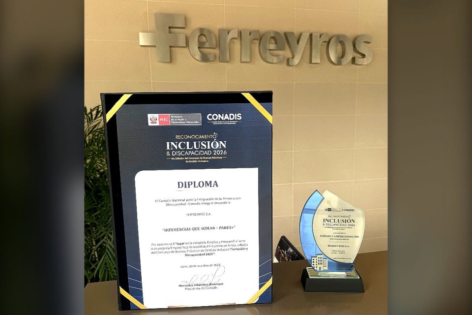Conadis reconoció a Ferreyros por buenas prácticas en inclusión de personas con discapacidad